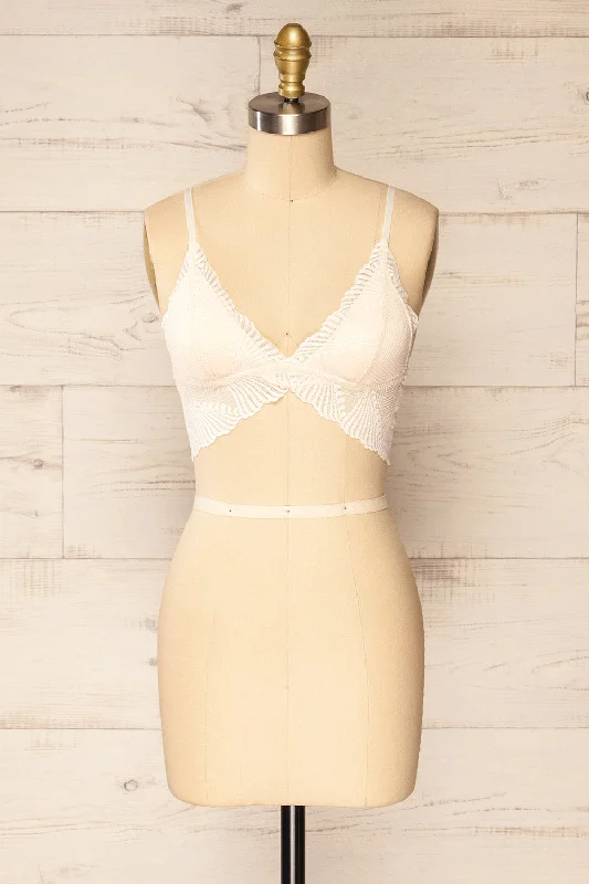 Elegant French Lace Lingerie for Women Butterflies Ivory | Lace Bralette