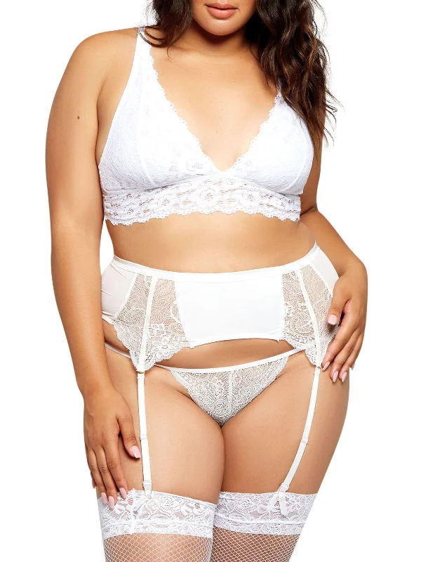 Women's Silk Lingerie Sets Women's Lyla Plus Size Garter Belt Lingerie