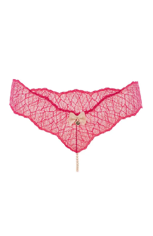 Luxury Lingerie for Special Occasions Red single pearl string - Sydney Single