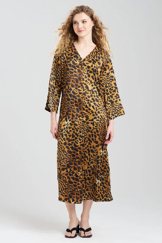 Luxury Lingerie for Special Occasions Exotic Animal Zip Caftan