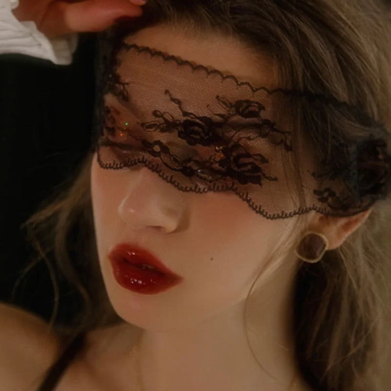 Elegant French Lace Lingerie for Women Lace Embroidered Eye Mask