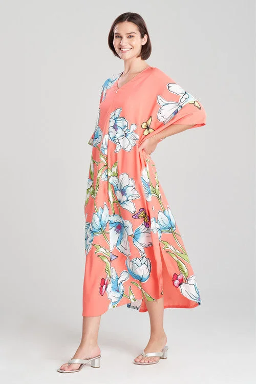 Women's Everyday Wear Lingerie Wild Poppy Zip Caftan