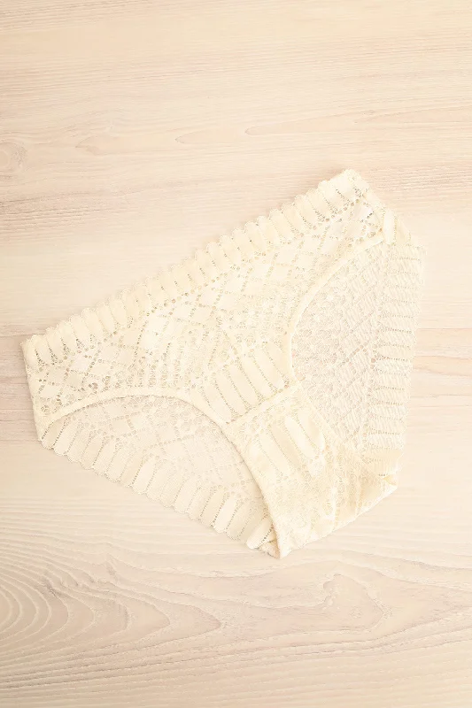 Women's Silk Lingerie Sets Larvik Ivory | Lace Underwear