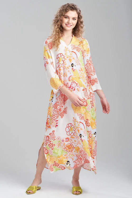 Women's Maternity Lingerie Geisha Garden Mandarin Caftan