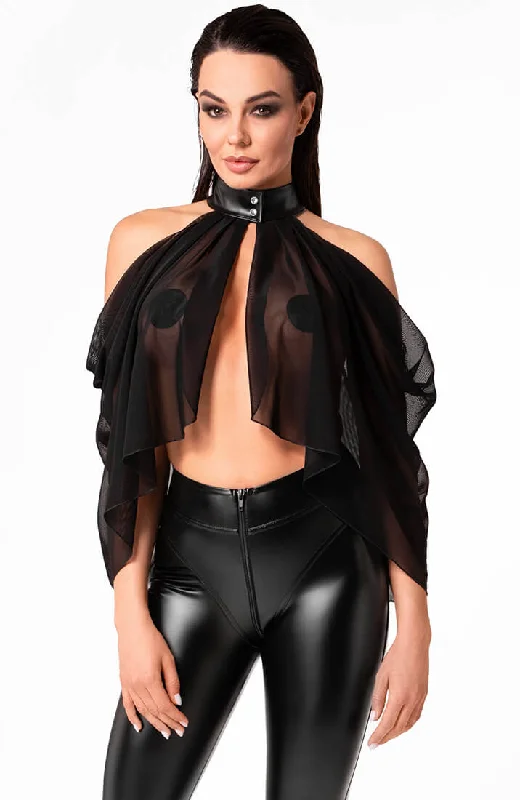 Plus Size Lace Lingerie for Women Sheer black bolero cape - The Pleasure Game