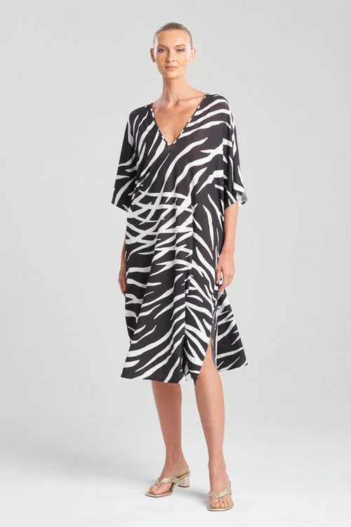 Women's Corset Style Lingerie Zebra Printed Caftan