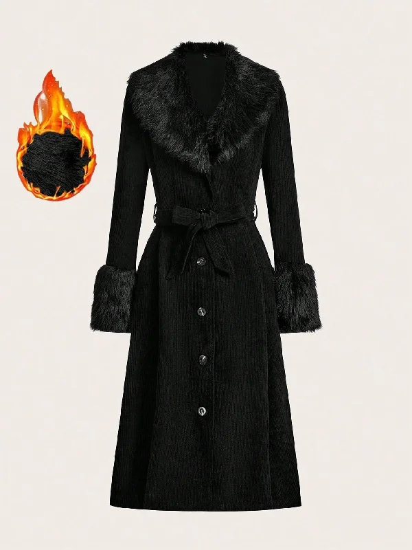 Women's Sheer Lingerie Nightgowns EZwear Borg Collar Single-Breasted Slim-Fit Coat With Plush Cuffs Women's Sheer Lingerie Nightgowns EZwear Borg Collar Single-Breasted Slim-Fit Coat With Plush Cuffs