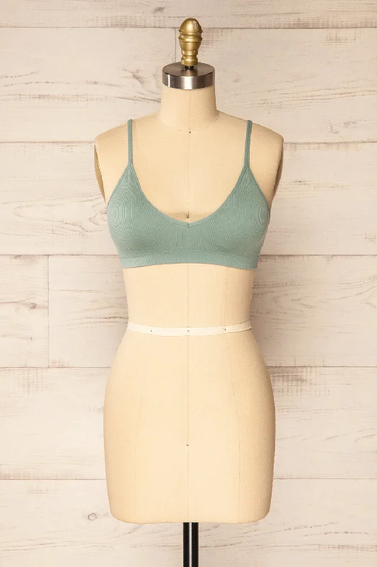 Elegant French Lace Lingerie for Women Ketsia Sage | Padded Bralette