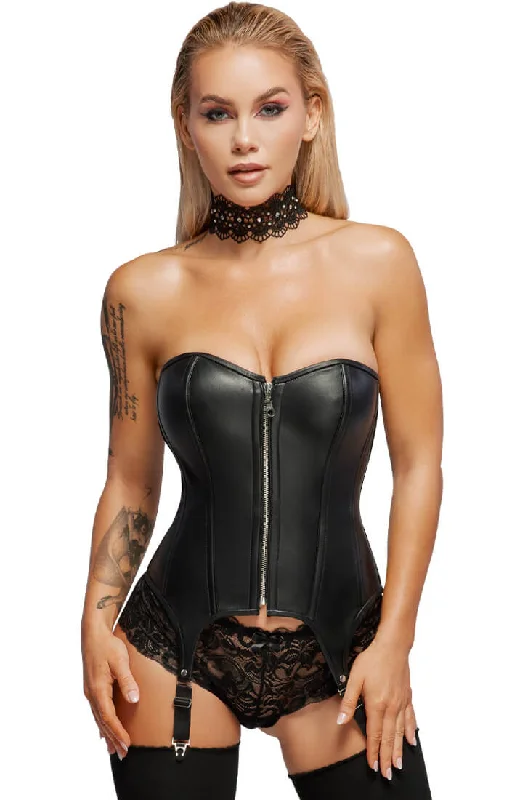 Plus Size Lace Lingerie for Women Leather suspender corset - Silhouette Highlight