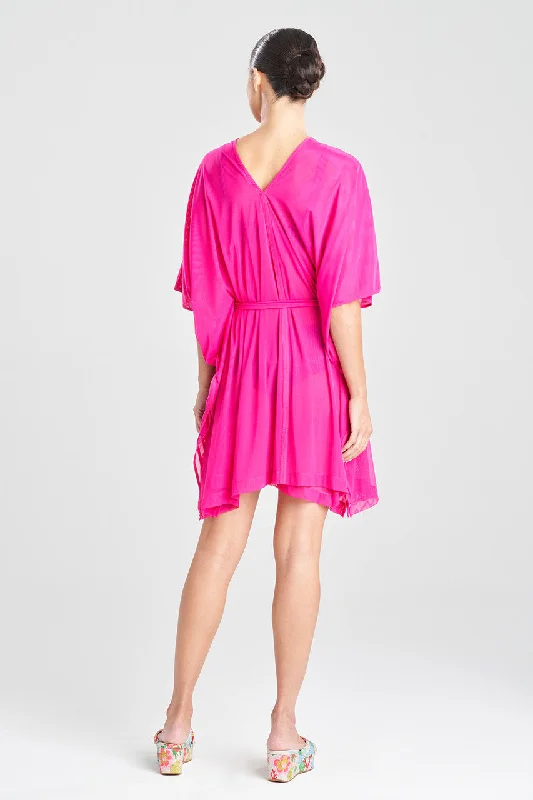 Designer Lingerie Sets for Women Heleneca Mesh Belted Short Caftan