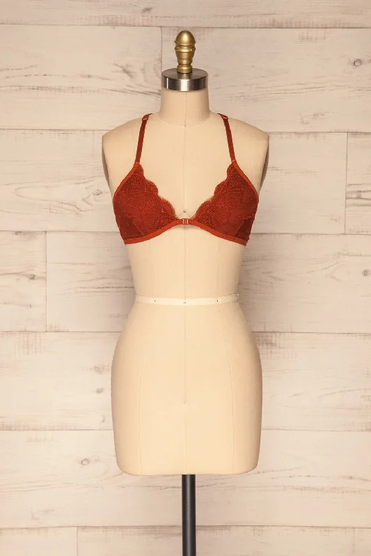 Women's Thermal Lingerie for Cold Weather Chiavari Rust | Red Bralette