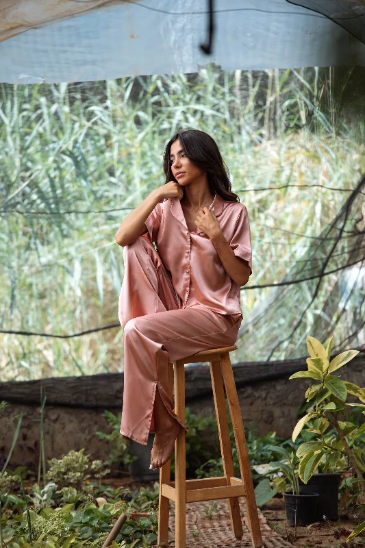 Women's Maternity Lingerie Satin Matching Pyjama Set