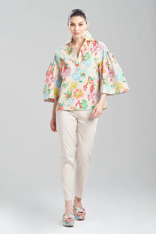 Women's Maternity Lingerie Amanpulo Cotton Poplin Oversized Pleated Top