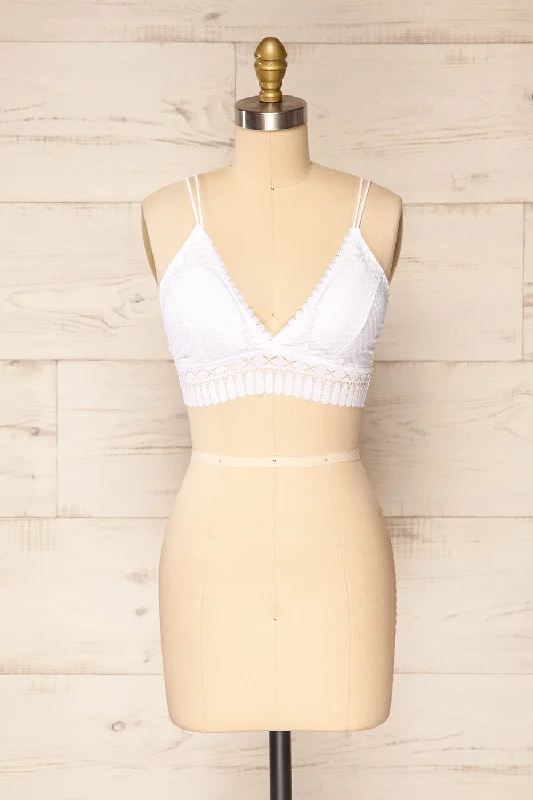 Eco-Friendly Organic Lingerie for Women Karlik White | Lace Bralette