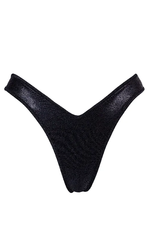 Designer Lingerie Sets for Women High-Cut Rave Holographic Bottom / LULY Holo Black