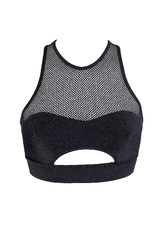 Women's Bridal Lingerie Collection Mesh Cut-out Bralette Pole Dance Top / LUNA OPEN BLACK Women's Bridal Lingerie Collection Mesh Cut-out Bralette Pole Dance Top / LUNA OPEN BLACK