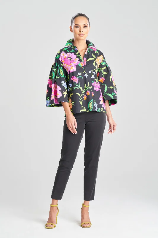 Sexy Lingerie for Women with Stockings Junko Cotton Poplin Oversized Pleated Top