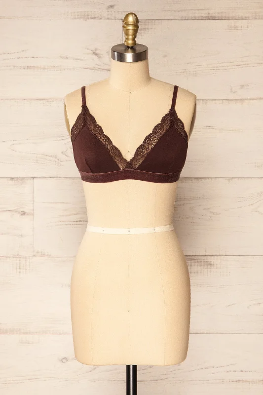 Women's Shapewear Lingerie Sets Kenitra Brown | Bralette w/ Lace Trims