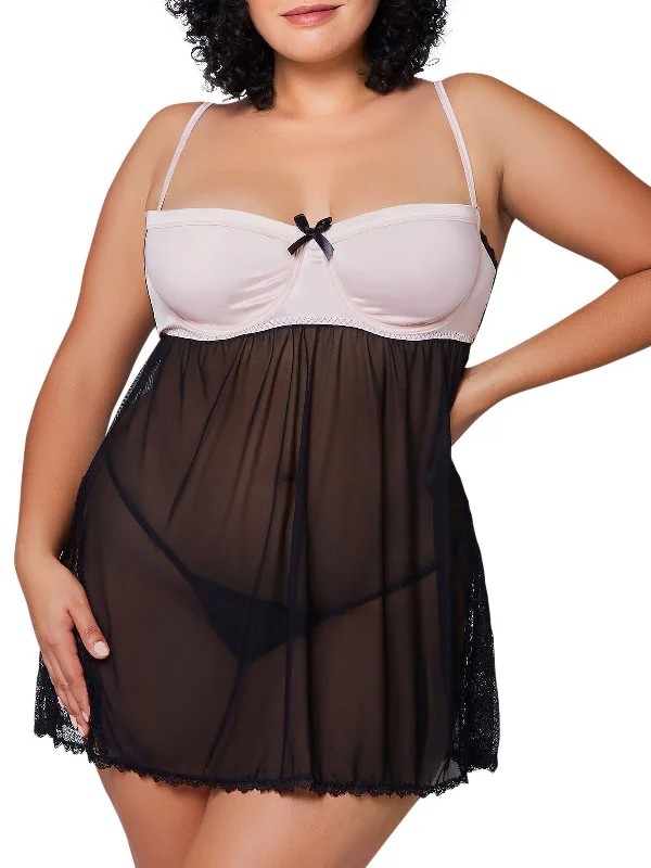 Plus Size Lace Lingerie for Women Women's Enchanted Soiree Plus Size Babydoll