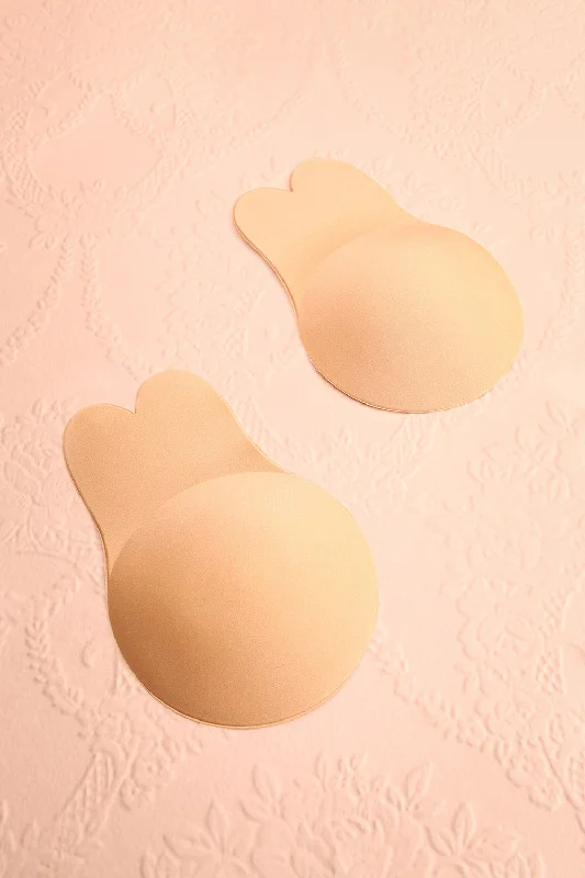 Women's Satin Sleepwear Lingerie Bunny Ear Breast Lift Pasties | Adhesive Bra