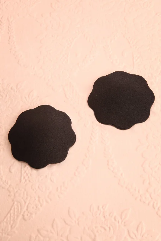 Women's Silk Lingerie Sets Black Adhesive Coverage Pasties