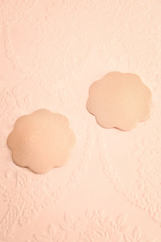 Breathable Bamboo Lingerie for Women Beige Adhesive Coverage Pasties