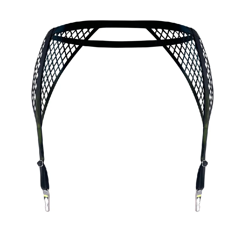 Women's Satin Sleepwear Lingerie Fishnet Garter Belt