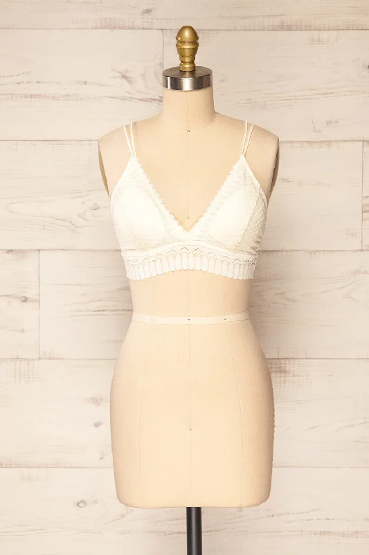 Women's Sheer Lingerie Nightgowns Karlik Ivory | Lace Bralette
