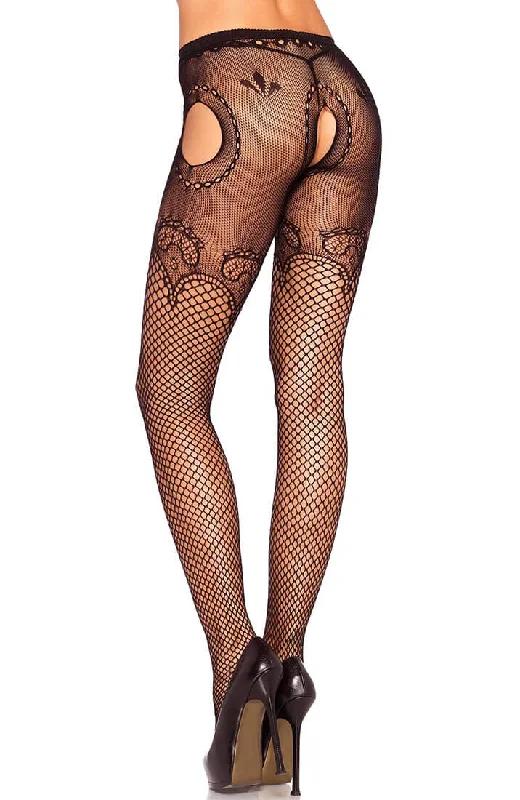 Women's Corset Style Lingerie Net suspender hose with duchess lace
