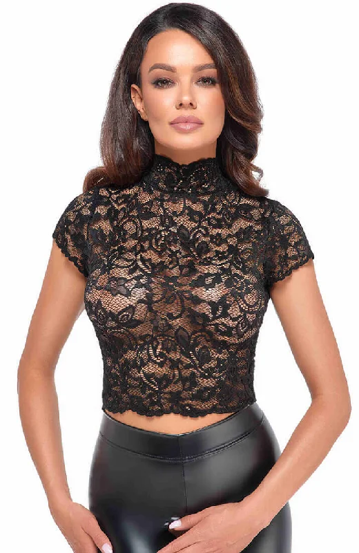 Breathable Bamboo Lingerie for Women Black lace top - Upgrade!
