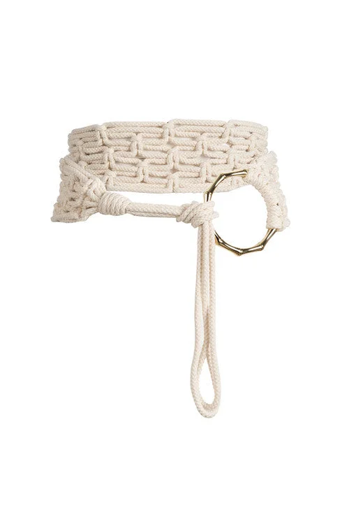 Women's Silk Lingerie Sets Braided Cotton Rope Belt