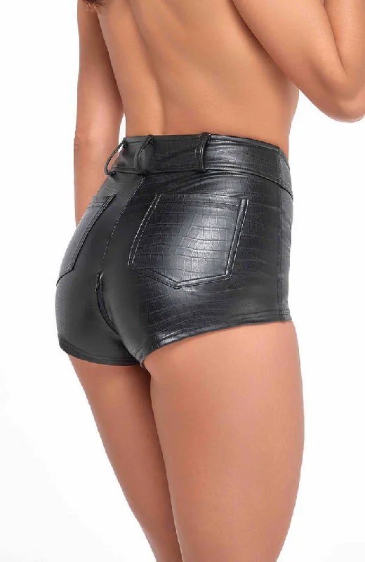 Sexy Lingerie for Women with Stockings Wet look X Crocodile Mini Short - I'm THAT Girl Sexy Lingerie for Women with Stockings Wet look X Crocodile Mini Short - I'm THAT Girl