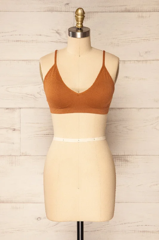 Plus Size Lace Lingerie for Women Ketsia Caramel | Padded Bralette