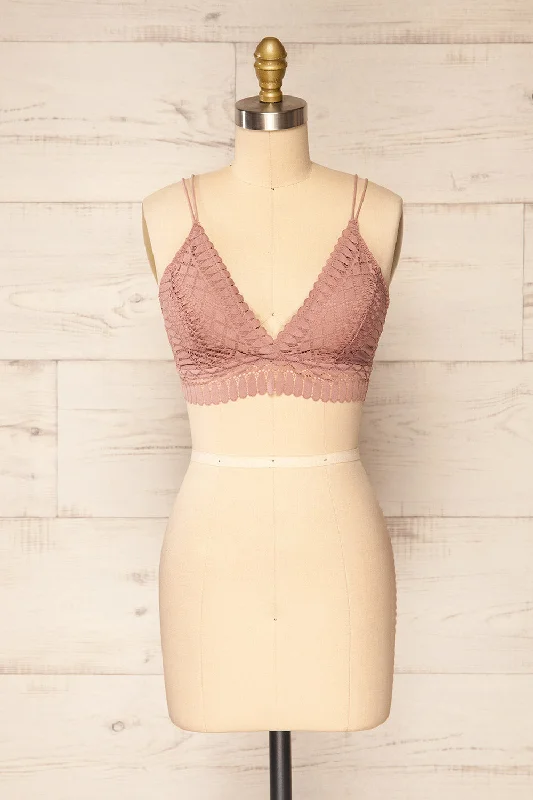 Vintage Inspired Lingerie for Women Karlik Mauve | Lace Bralette