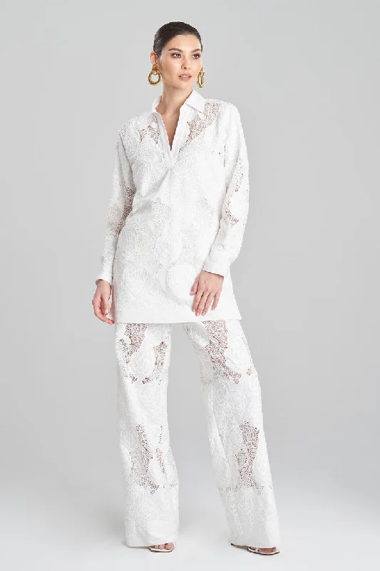 Comfortable Cotton Lingerie for Women Calado Embroidery Cotton Oversized Top