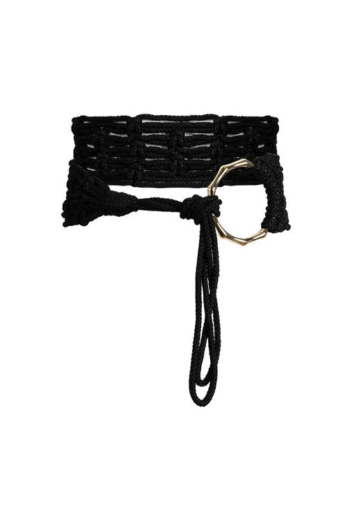 Women's Satin Sleepwear Lingerie Braided Rope Belt