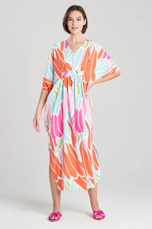 Women's Satin Sleepwear Lingerie Papillon Caftan