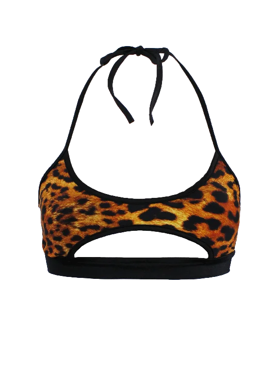 Designer Lingerie Sets for Women Cut-out Bra Animal Print Top / CHEETAH WAVE TOP