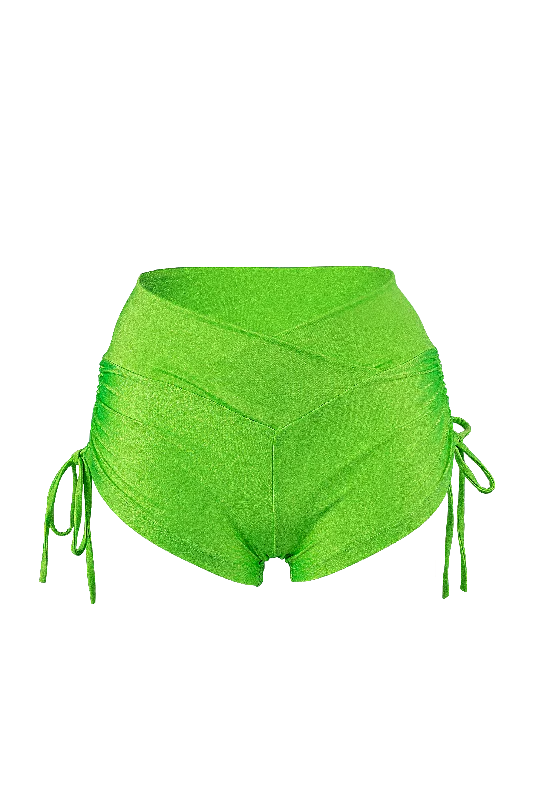 Women's Bridal Lingerie Collection Drawstring side Shorts Scrunch Back / SHORTS V / NEON LIME Women's Bridal Lingerie Collection Drawstring side Shorts Scrunch Back / SHORTS V / NEON LIME