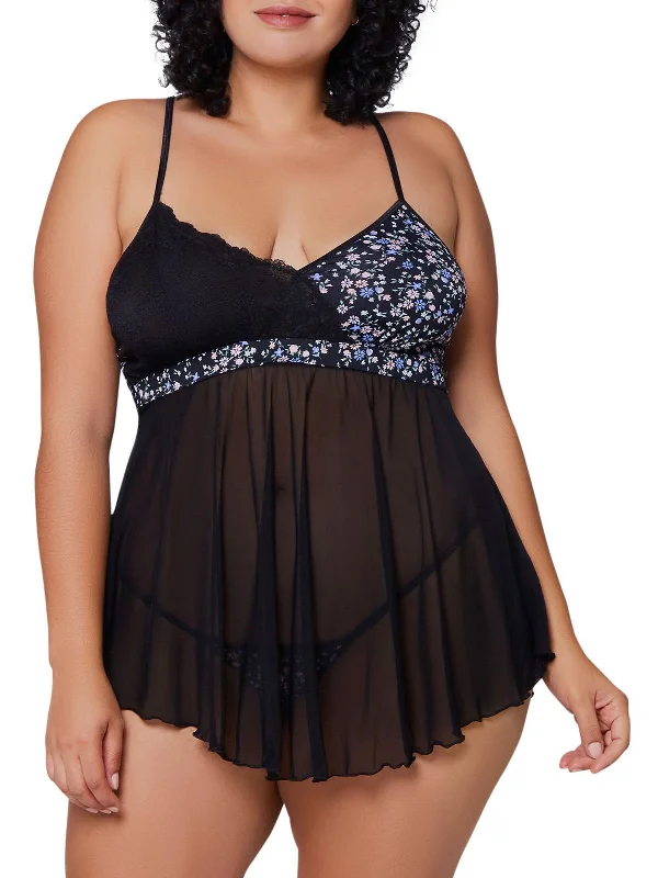 Women's Silk Lingerie Sets Women's Hollyn Plus Size Babydoll