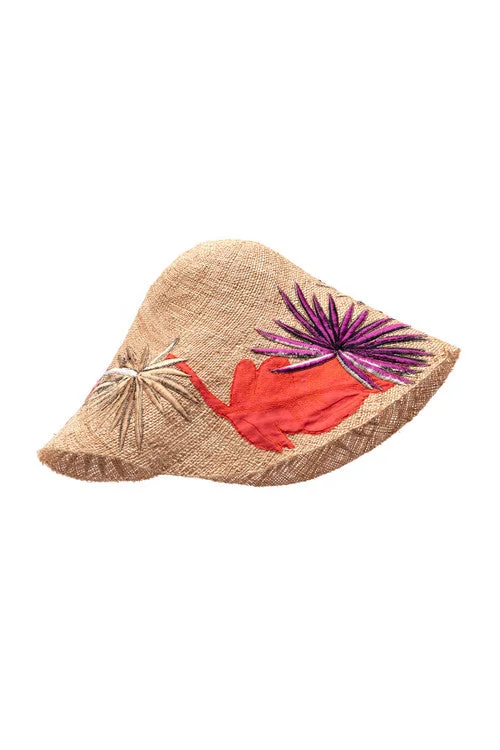 Sexy Lingerie for Women with Stockings El Nido Embroidered Raffia Hat