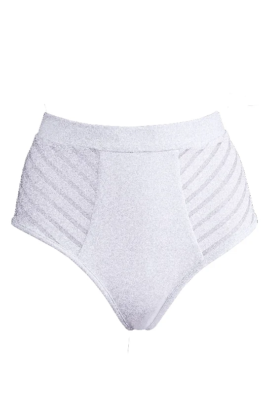 Vintage Inspired Lingerie for Women High waisted Stripe panel Bottom / High waist Stripe / WHITE Vintage Inspired Lingerie for Women High waisted Stripe panel Bottom / High waist Stripe / WHITE