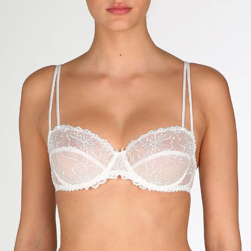 Women's Satin Sleepwear Lingerie JANE Balcony Bra | Natural