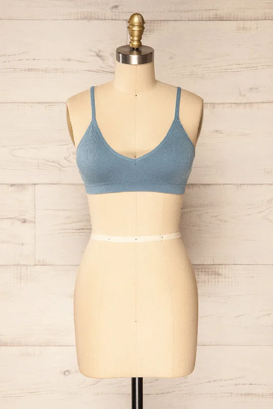 Women's Silk Lingerie Sets Ketsia Blue | Padded Bralette