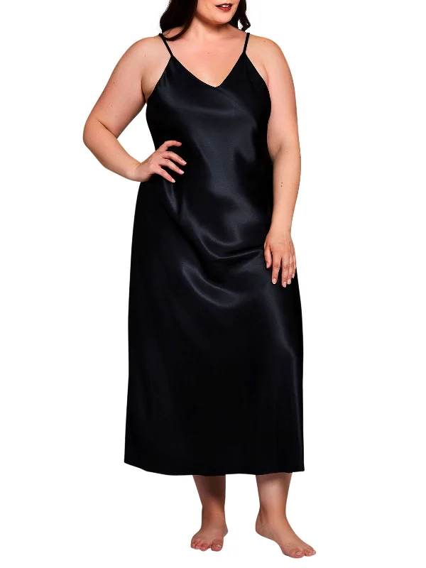 Women's Bridal Lingerie Collection Women's Victoria Plus Size Gown Sleepwear Black