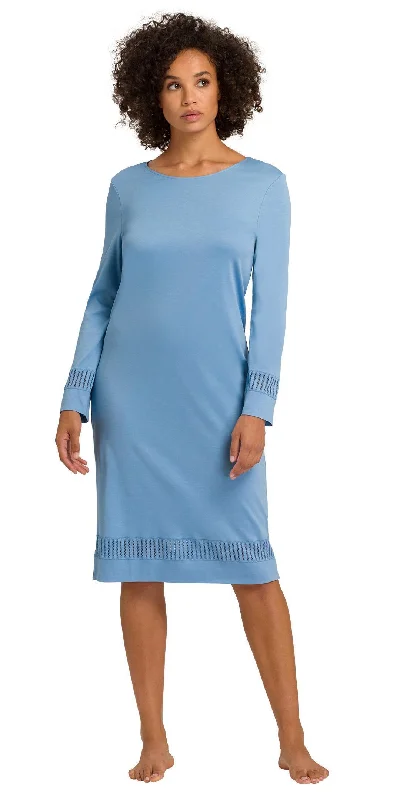 Women's Everyday Wear Lingerie HANRO Gaia Long Sleeve Gown | Bonnie Blue