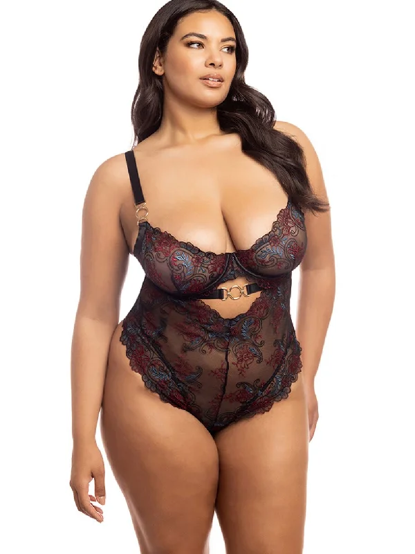 Women's Silk Lingerie Sets Curvy Azalea Crotch Teddy