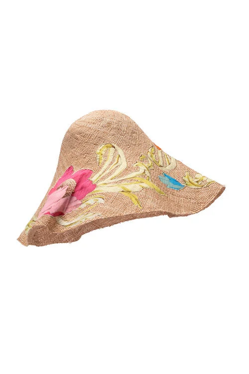 Women's High Waist Lingerie Bodysuits Shinjo Embroidered Raffia Hat