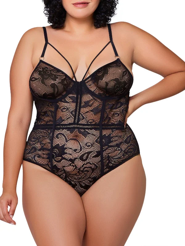 Affordable Lingerie for Women Women's Kaliana Sheer Plus Size Teddy Lingerie