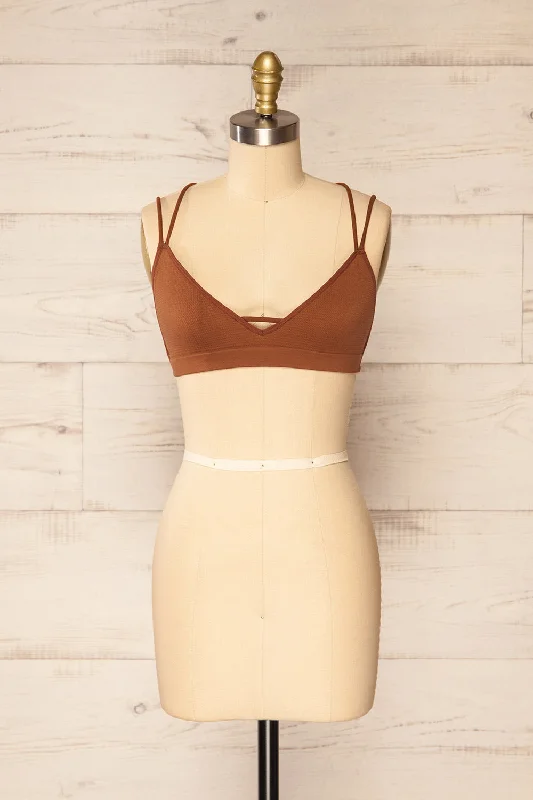 Women's Tummy Control Lingerie Mona Lisa Caramel | Crossed-Back Bralette
